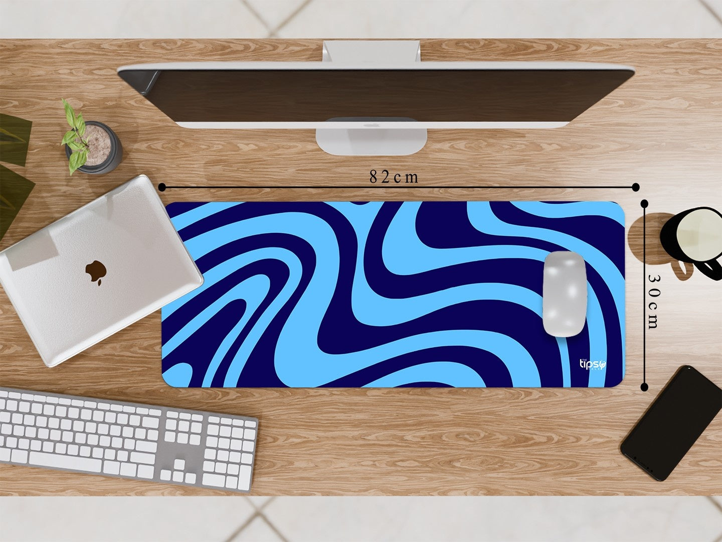 "DARK BLUE WAVE ABSTRACT" Gaming Mousepad Elevate Your Gaming Experience