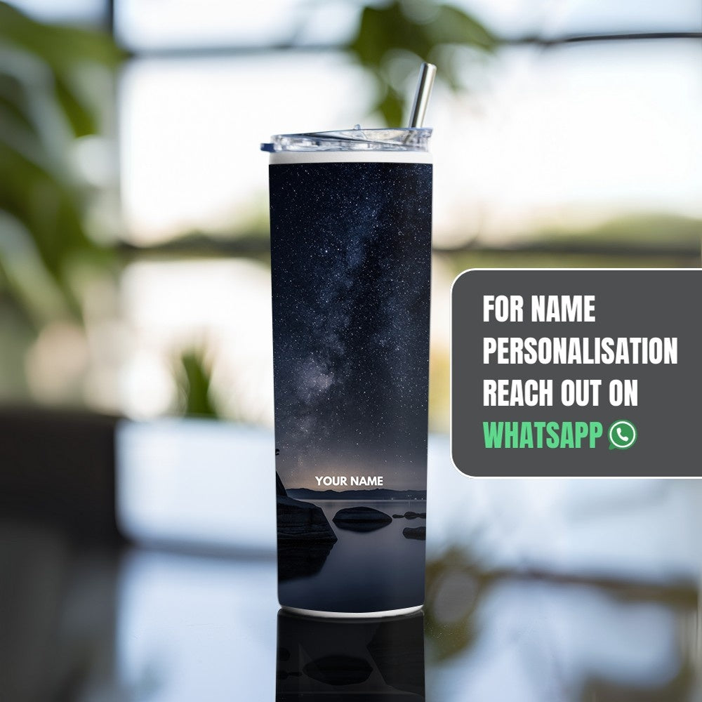 "Bonsai Rock- Milky Way" Tumbler with Metal Straw