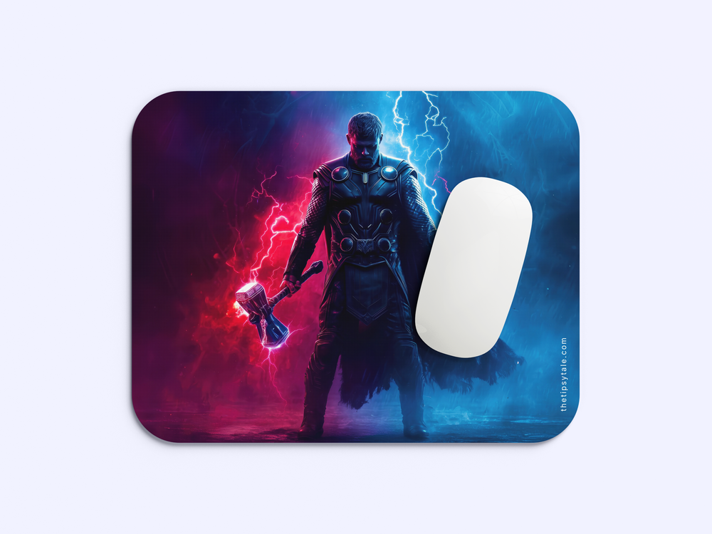 "THOR MJOLNIR MIGHTY STRIKE " Mousepad Enhance Your Workspace with Style