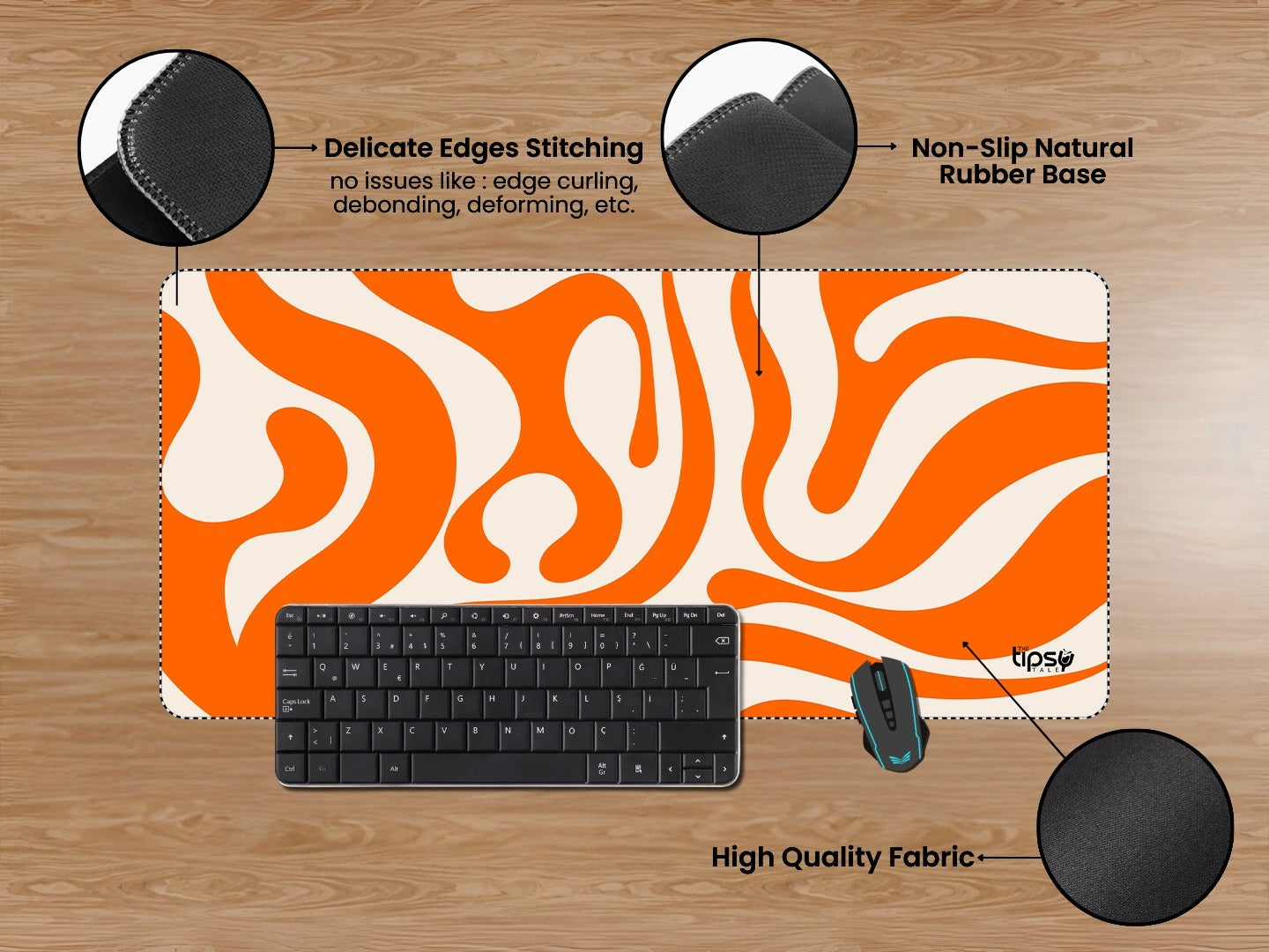 "ORANGE ABSTRACT" Gaming Mousepad Elevate Your Gaming Experience