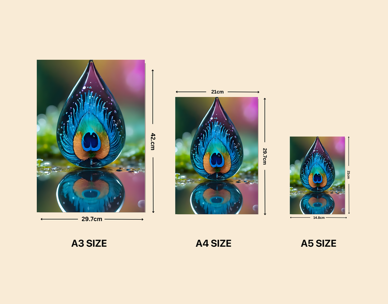 "Peacock Drop Glow" -Shiny & Sturdy Metallic Poster Art That Pops & Sticks