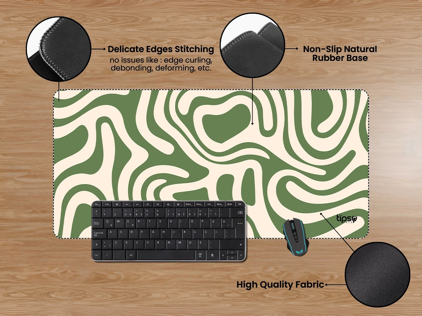 "GREEN ABSTRACT THEME" Gaming Mousepad Elevate Your Gaming Experience