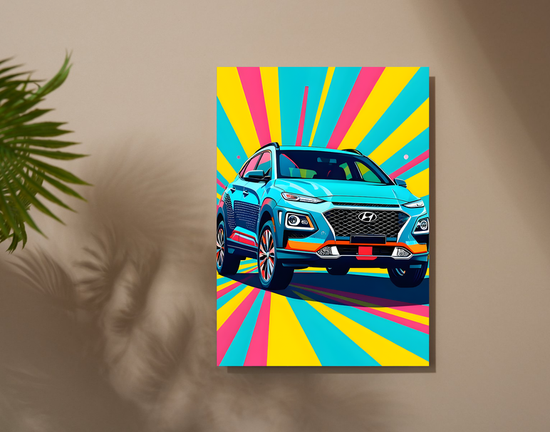 "Pop Car Energy" -Shiny & Sturdy Metallic Poster Art That Pops & Sticks