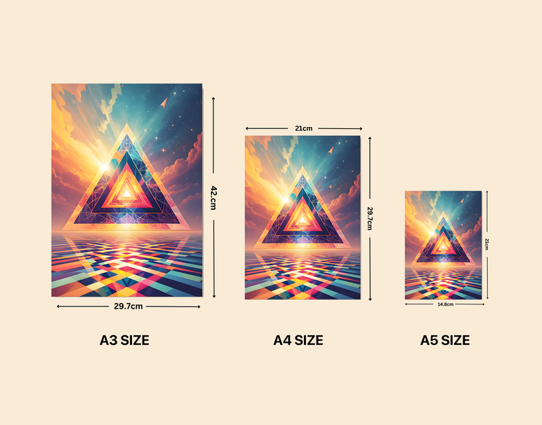 "Trippy Triangle Flow" -Shiny & Sturdy Metallic Poster Art That Pops & Sticks