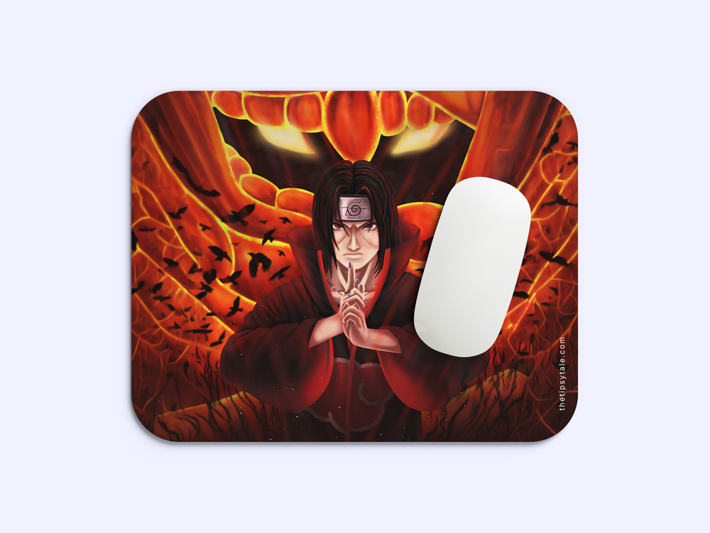"ITACHI UCHIHA THE VILLAN WHO WAS ALWAYS THE HERO" Mousepad Enhance Your Workspace with Style