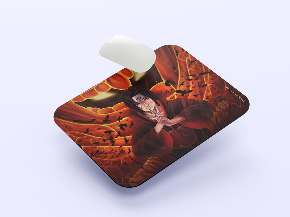 "ITACHI UCHIHA THE VILLAN WHO WAS ALWAYS THE HERO" Mousepad Enhance Your Workspace with Style