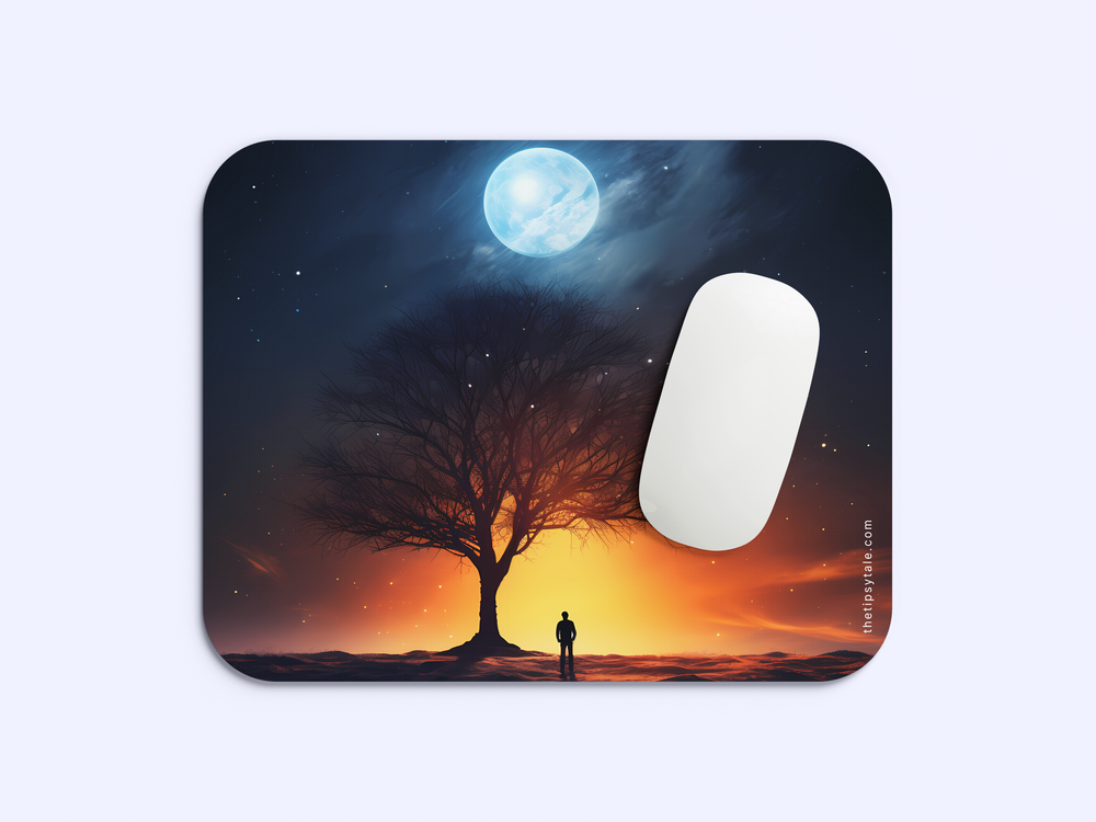 "A MAN IN MOONLIGHT" Mousepad Enhance Your Workspace with Style