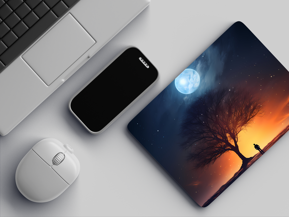 "A MAN IN MOONLIGHT" Mousepad Enhance Your Workspace with Style