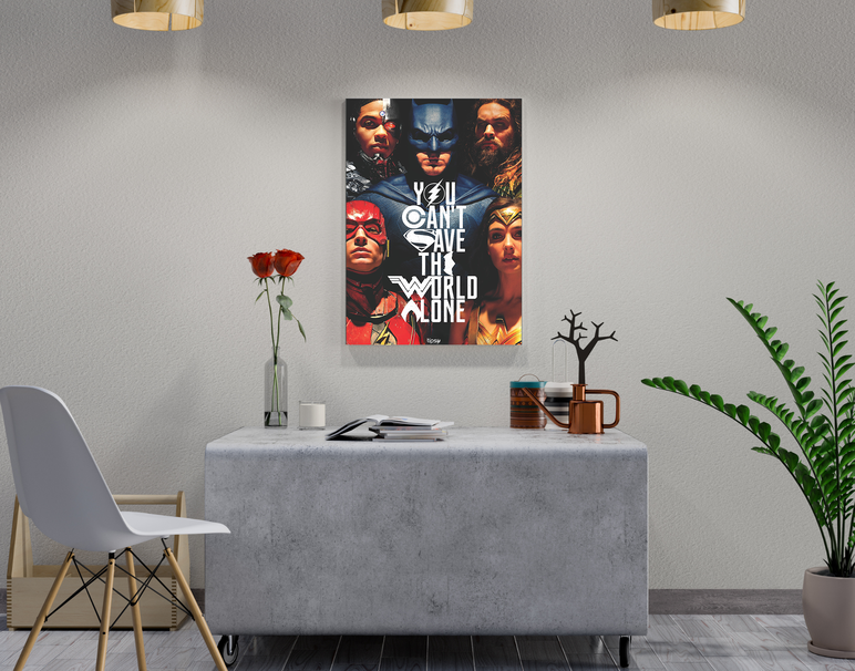 "JUSTICE LEAGUE" -Shiny & Sturdy Metallic Poster Art That Pops & Sticks