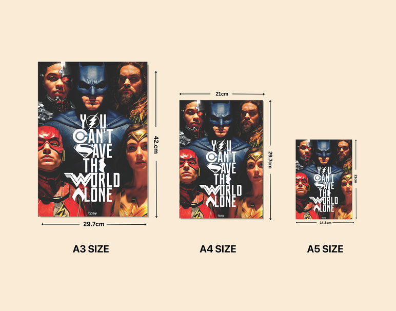 "JUSTICE LEAGUE" -Shiny & Sturdy Metallic Poster Art That Pops & Sticks