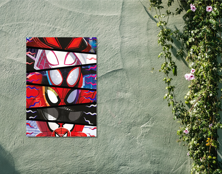 "SPIDERMAN - BEYOND SPIDER VERSE" -Shiny & Sturdy Metallic Poster Art That Pops & Sticks