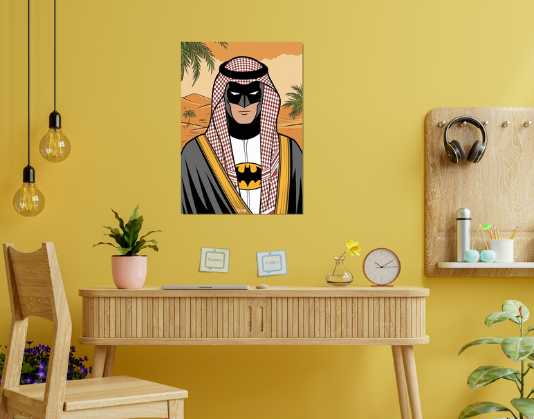 "SHEIKH BATMAN " -Shiny & Sturdy Metallic Poster Art That Pops & Sticks