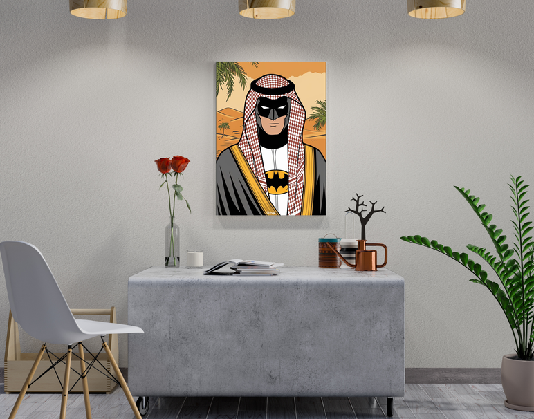 "SHEIKH BATMAN " -Shiny & Sturdy Metallic Poster Art That Pops & Sticks