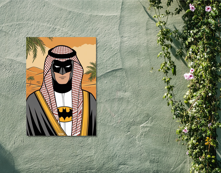 "SHEIKH BATMAN " -Shiny & Sturdy Metallic Poster Art That Pops & Sticks