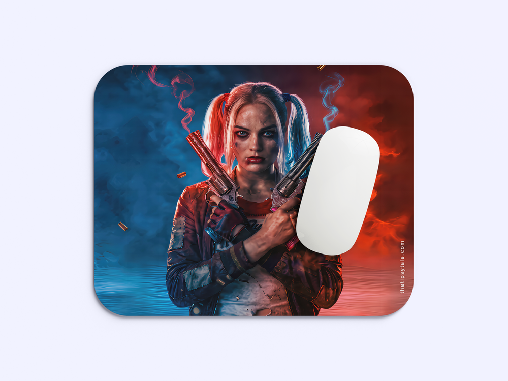 "HARLEY QUIEN WAS ALWAYS THE SMARTEST IN THE ROOM" Mousepad Enhance Your Workspace with Style