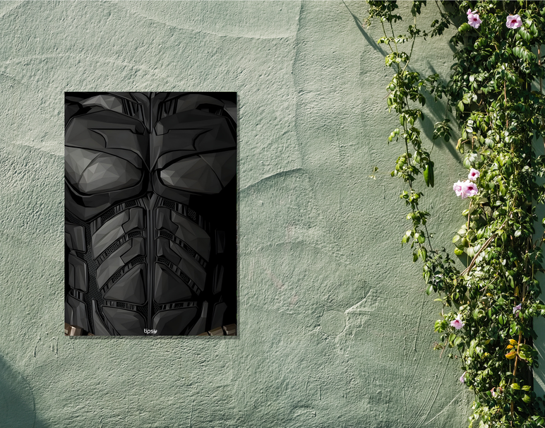 "BATMAN SUIT" -Shiny & Sturdy Metallic Poster Art That Pops & Sticks