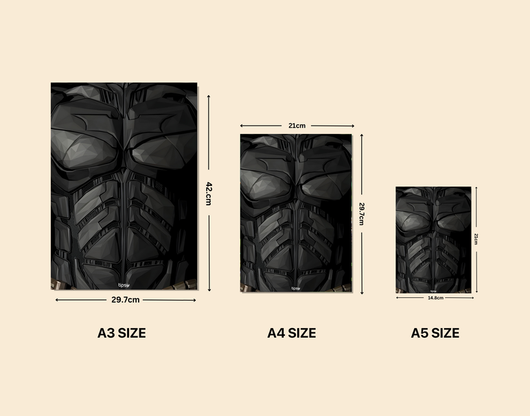 "BATMAN SUIT" -Shiny & Sturdy Metallic Poster Art That Pops & Sticks