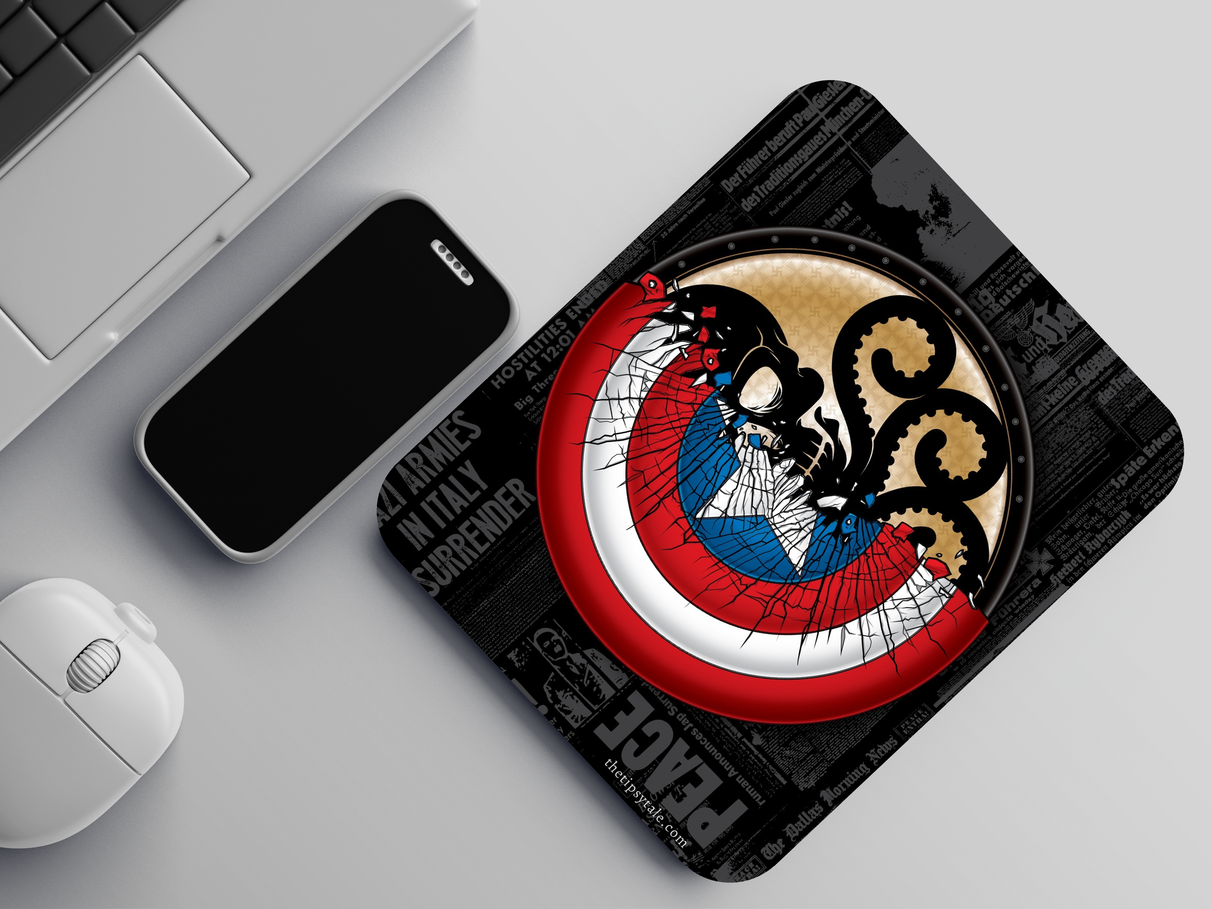 "CAPTAIN AMERICA v/s HYDRA: World War II" Mousepad Enhance Your Workspace with Style