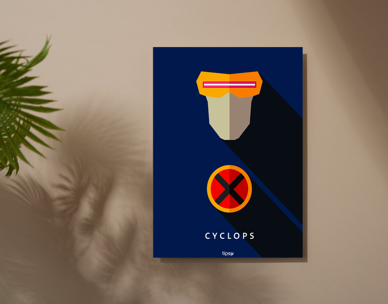 "CYCLOPS - X MEN " -Shiny & Sturdy Metallic Poster Art That Pops & Sticks