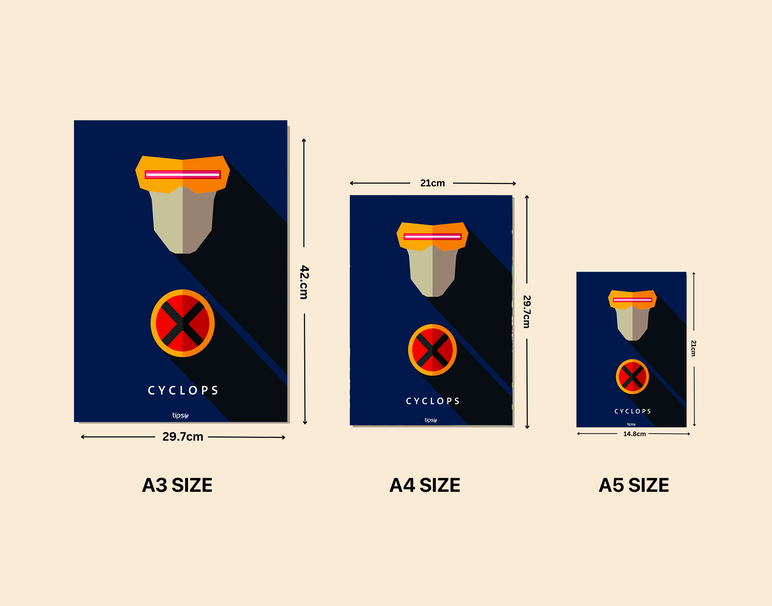 "CYCLOPS - X MEN " -Shiny & Sturdy Metallic Poster Art That Pops & Sticks