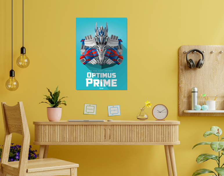 "OPTIMUS PRIME" -Shiny & Sturdy Metallic Poster Art That Pops & Sticks