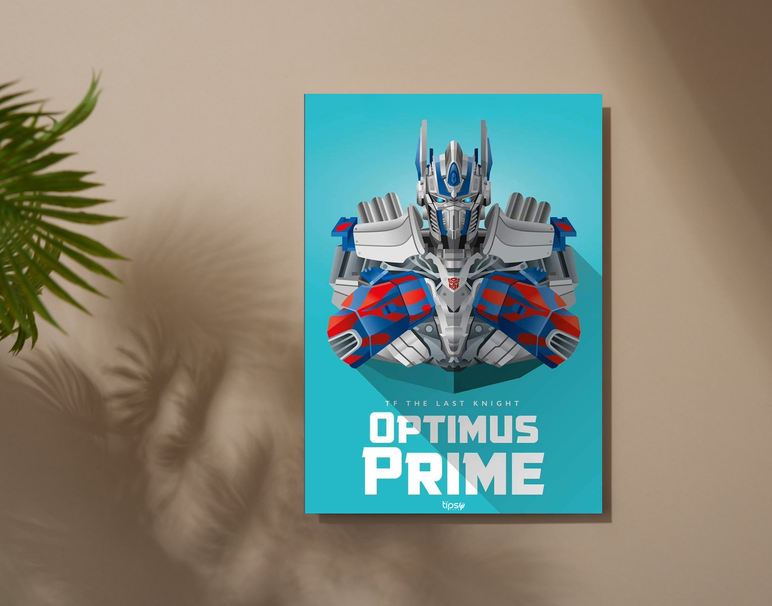 "OPTIMUS PRIME" -Shiny & Sturdy Metallic Poster Art That Pops & Sticks