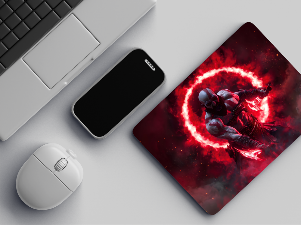 "KRATOS HE KILLED THE GODS" Mousepad Enhance Your Workspace with Style