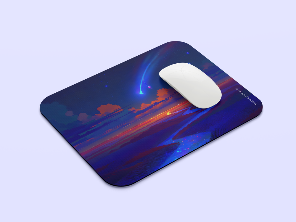 "A SHOOTING STAR CROSSES THE MOST BEAUTIFUL SKY" Mousepad Enhance Your Workspace with Style