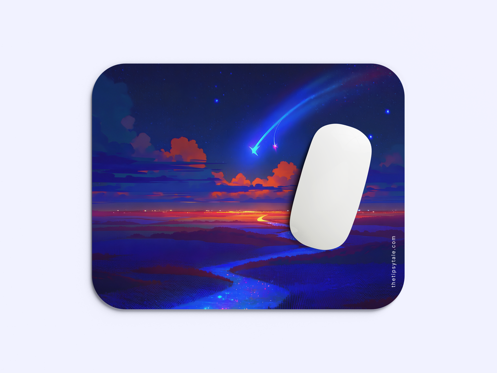 "A SHOOTING STAR CROSSES THE MOST BEAUTIFUL SKY" Mousepad Enhance Your Workspace with Style