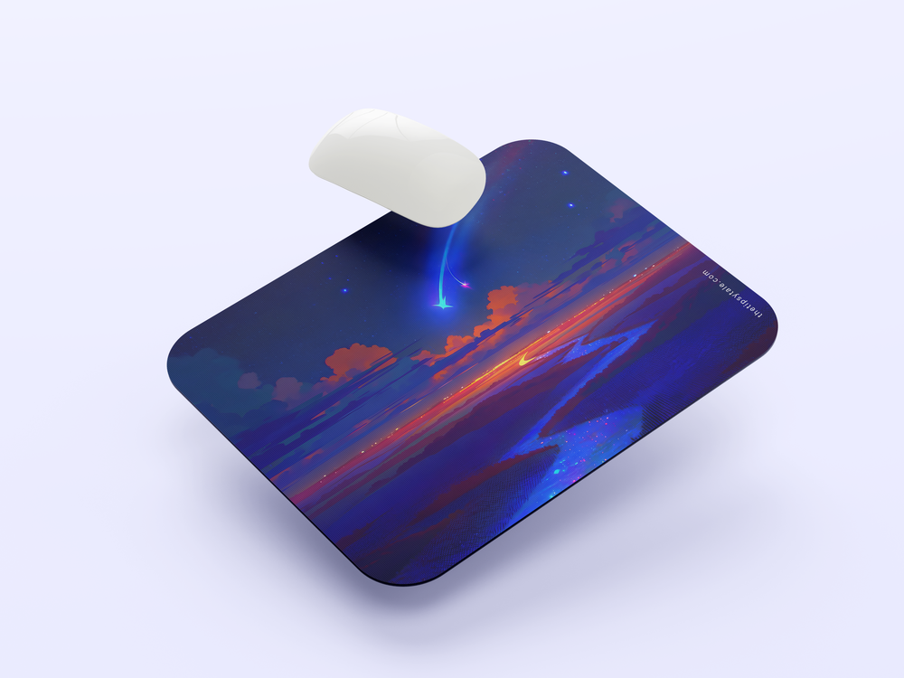 "A SHOOTING STAR CROSSES THE MOST BEAUTIFUL SKY" Mousepad Enhance Your Workspace with Style