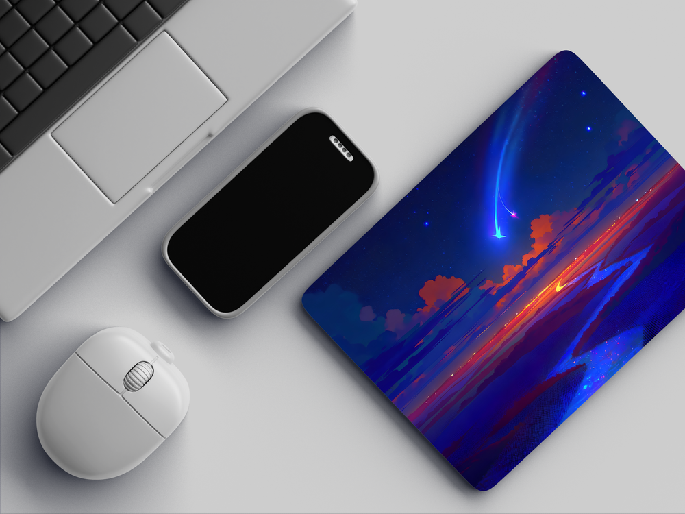 "A SHOOTING STAR CROSSES THE MOST BEAUTIFUL SKY" Mousepad Enhance Your Workspace with Style