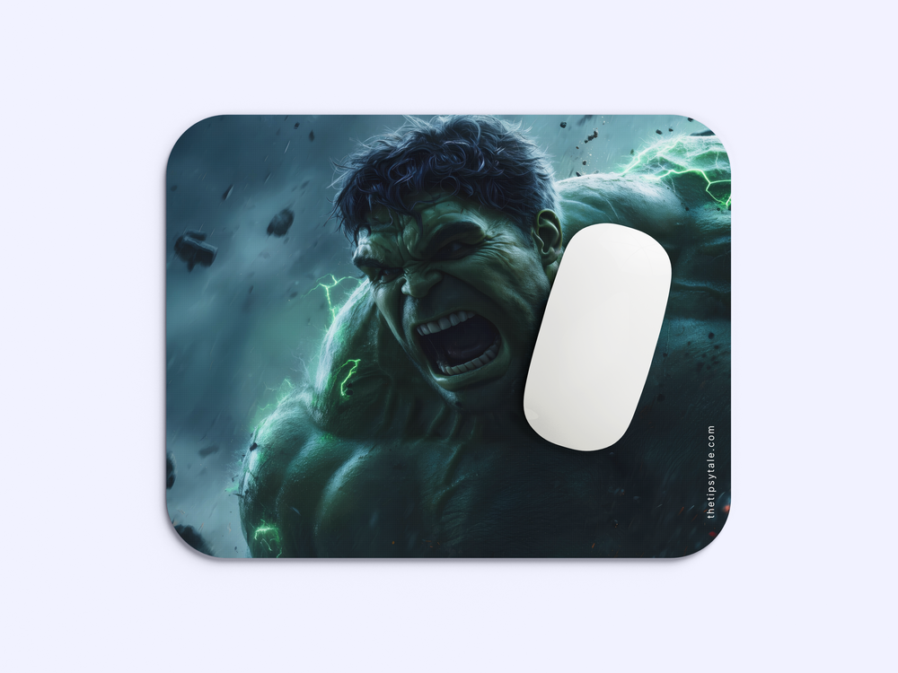 "HULK THE MOST POWERFUL HERO" Mousepad Enhance Your Workspace with Style