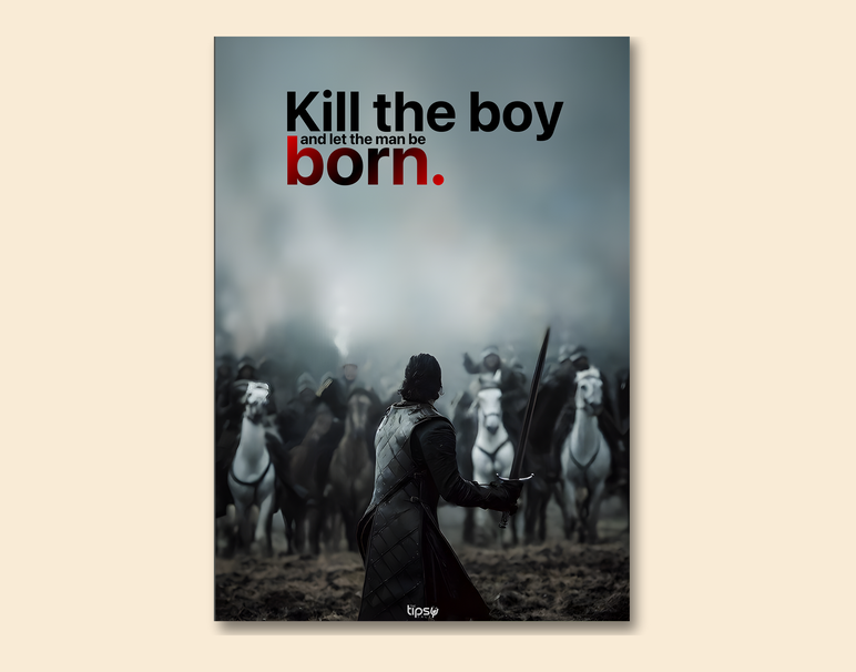 "KILL BOY - JON SNOW" -Shiny & Sturdy Metallic Poster Art That Pops & Sticks