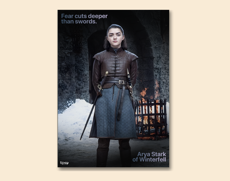 "ARYA STARK " -Shiny & Sturdy Metallic Poster Art That Pops & Sticks