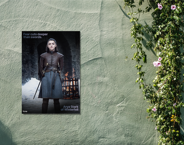 "ARYA STARK " -Shiny & Sturdy Metallic Poster Art That Pops & Sticks