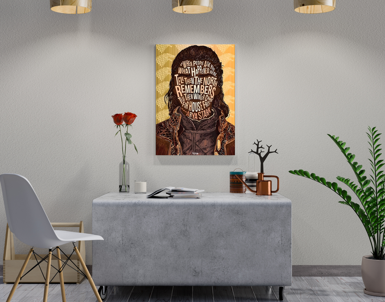 "ARYA STARK - GOT" -Shiny & Sturdy Metallic Poster Art That Pops & Sticks