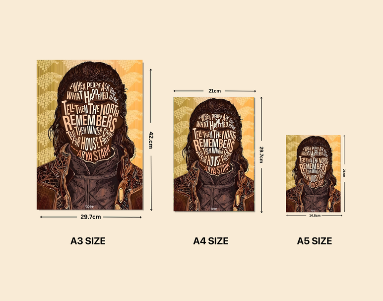 "ARYA STARK - GOT" -Shiny & Sturdy Metallic Poster Art That Pops & Sticks