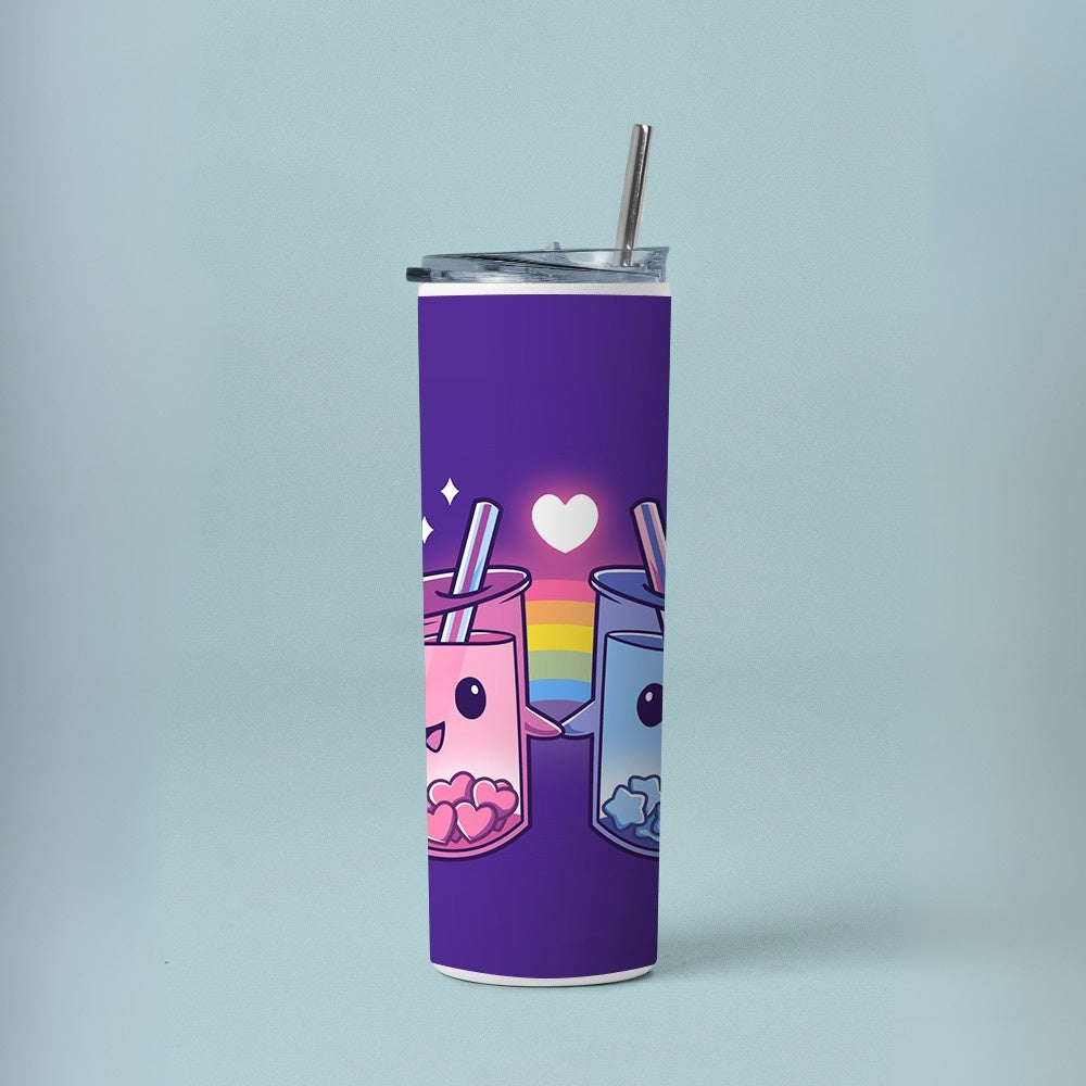 "KAWAII BUBBLE TEA" Tumbler with Metal Straw