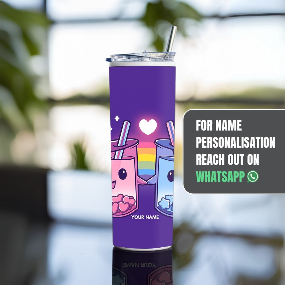 "KAWAII BUBBLE TEA" Tumbler with Metal Straw
