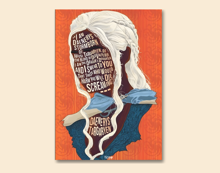 "DANERYS - GOT" -Shiny & Sturdy Metallic Poster Art That Pops & Sticks