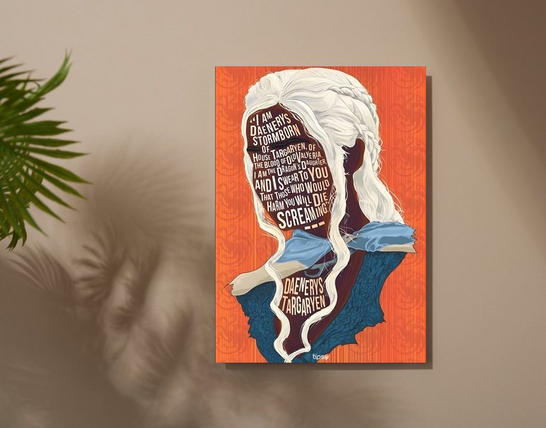 "DANERYS - GOT" -Shiny & Sturdy Metallic Poster Art That Pops & Sticks