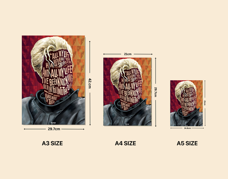 "BRIENNE - GOT" -Shiny & Sturdy Metallic Poster Art That Pops & Sticks