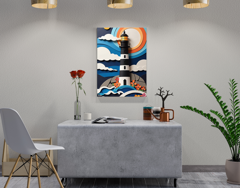 "COASTAL SENTINEL" -Shiny & Sturdy Metallic Poster Art That Pops & Sticks