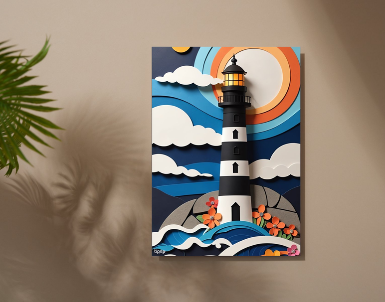 "COASTAL SENTINEL" -Shiny & Sturdy Metallic Poster Art That Pops & Sticks