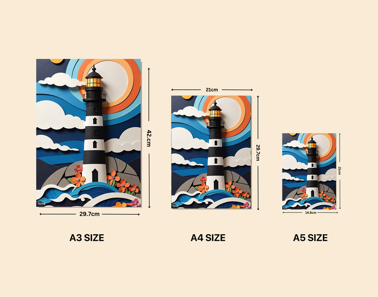 "COASTAL SENTINEL" -Shiny & Sturdy Metallic Poster Art That Pops & Sticks