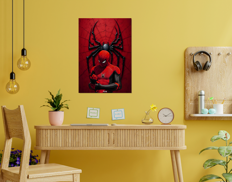 "AMOLED SPIDERMAN " -Shiny & Sturdy Metallic Poster Art That Pops & Sticks