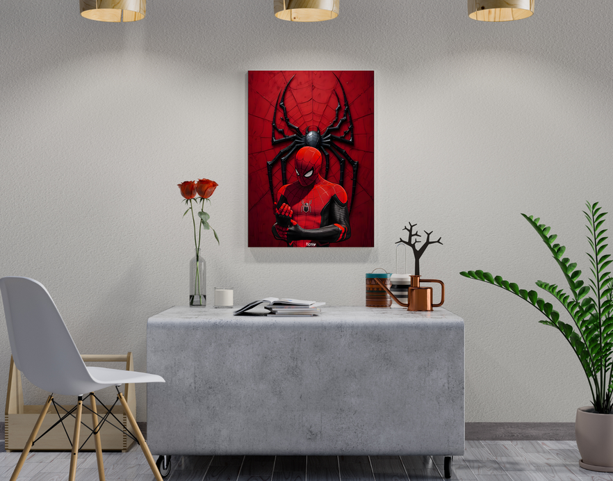 "AMOLED SPIDERMAN " -Shiny & Sturdy Metallic Poster Art That Pops & Sticks