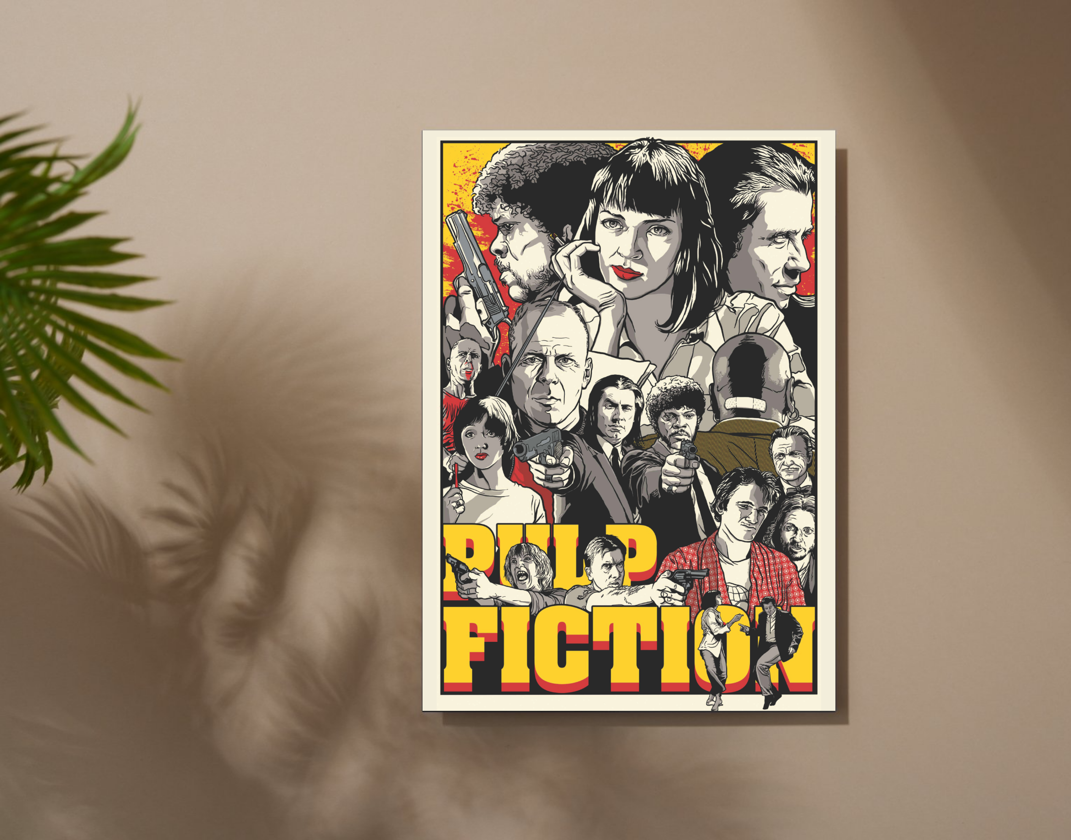 "PULP FICTION- THE CREW"- Shiny & Sturdy Metallic Poster Art That Pops & Sticks (Literally!)