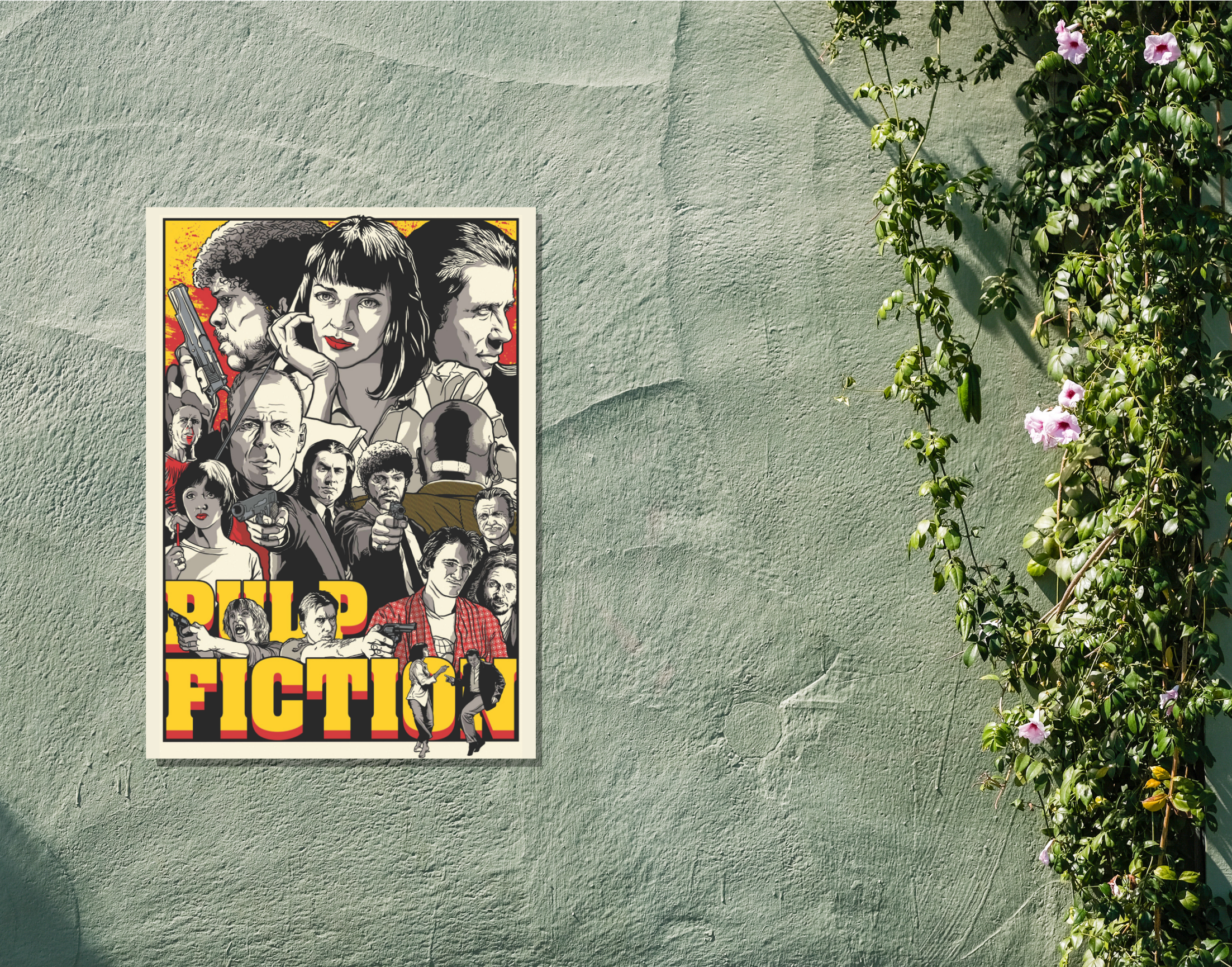 "PULP FICTION- THE CREW"- Shiny & Sturdy Metallic Poster Art That Pops & Sticks (Literally!)