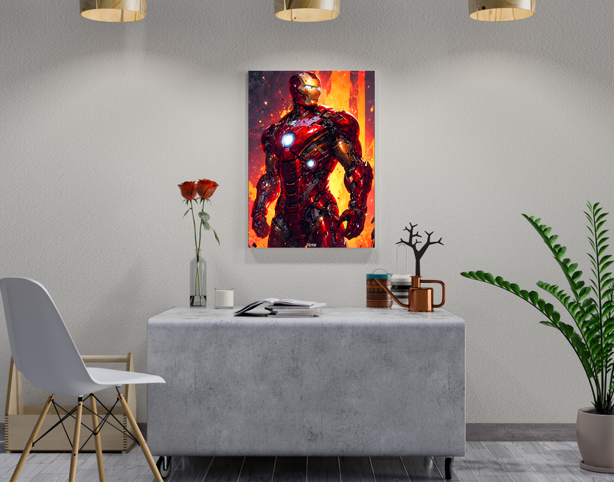 "ONE AND ONLY IRON MAN " -Shiny & Sturdy Metallic Poster Art That Pops & Sticks